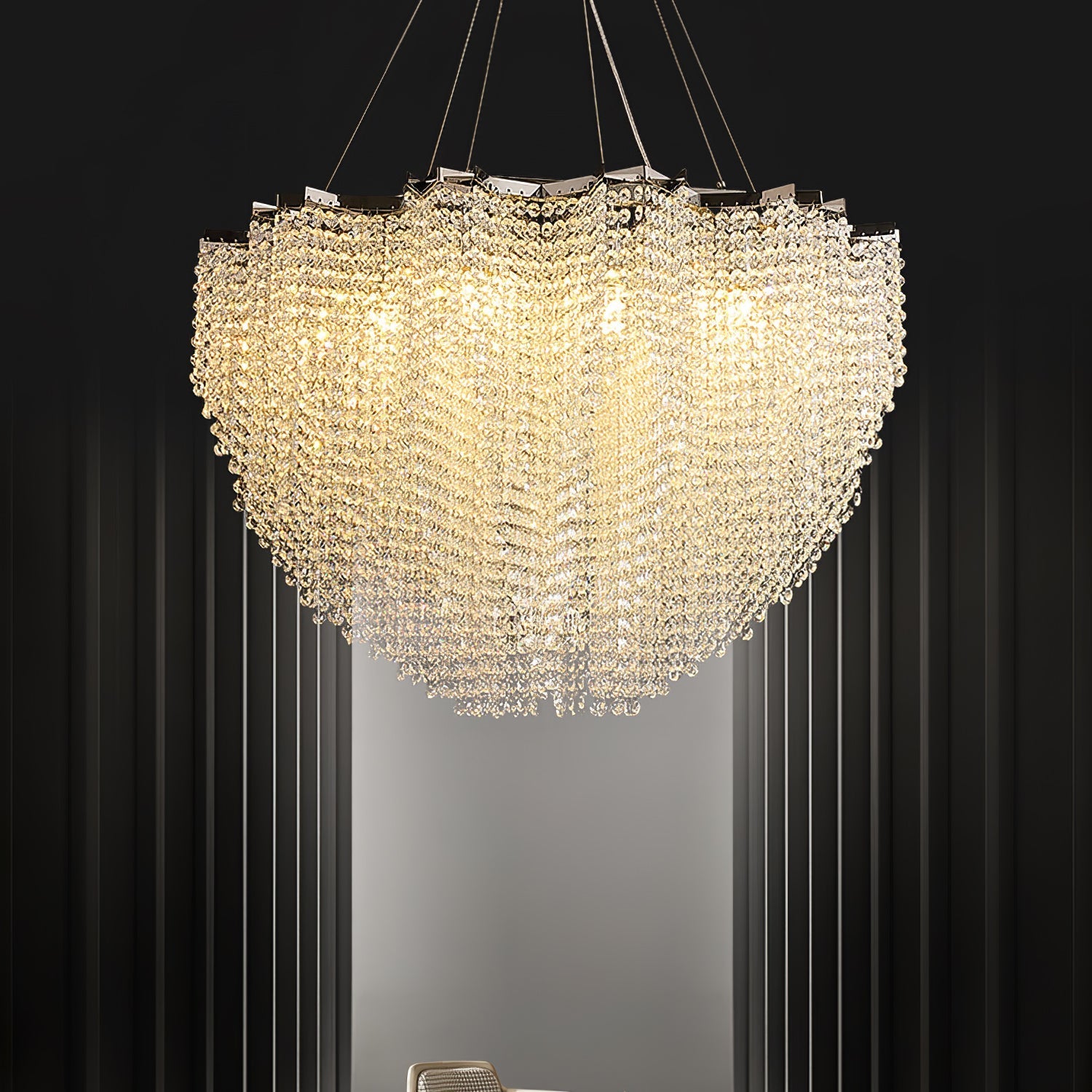 Zashayra Crystal Column Chandelier-Neutral Decor