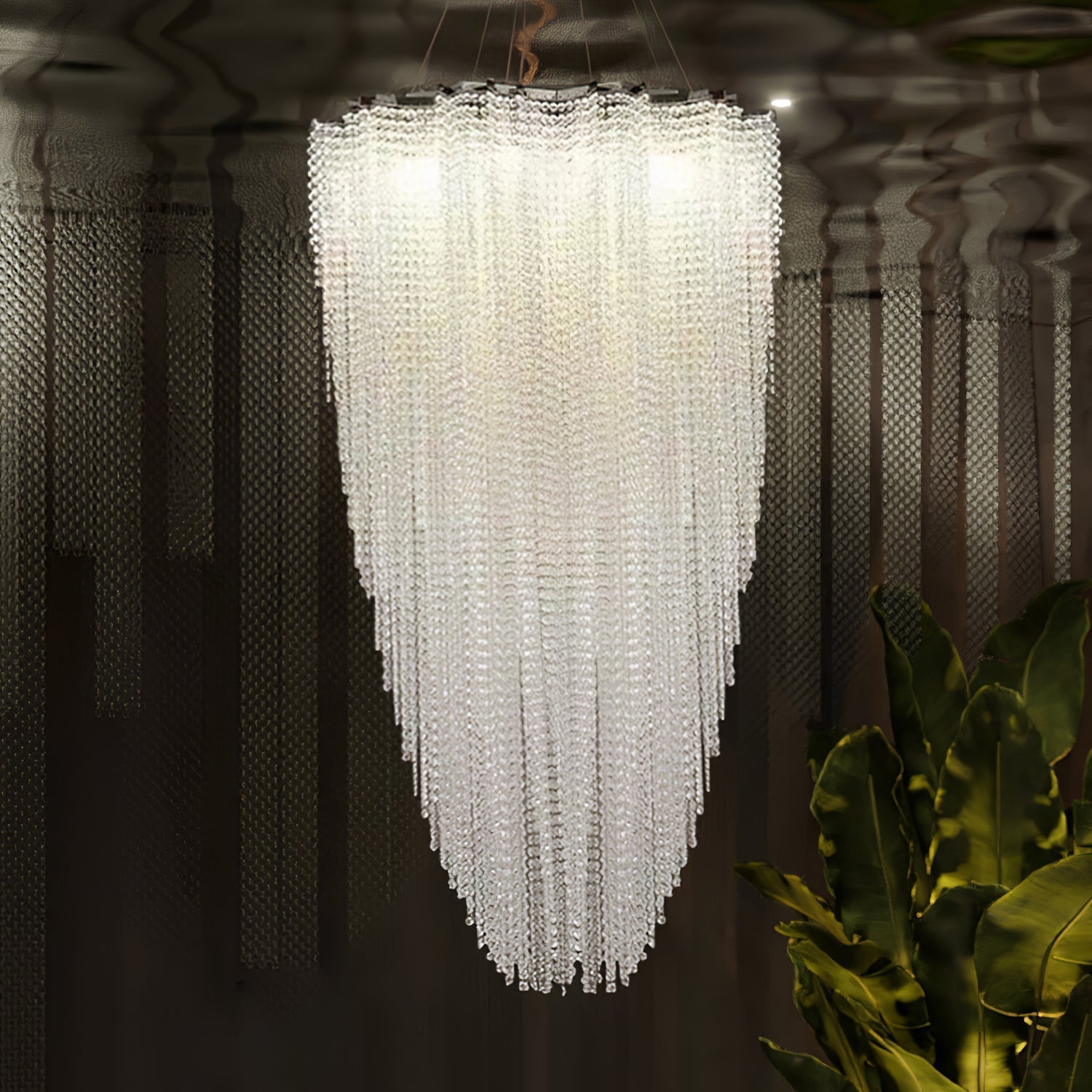 Zashayra Crystal Column Chandelier-Neutral Decor