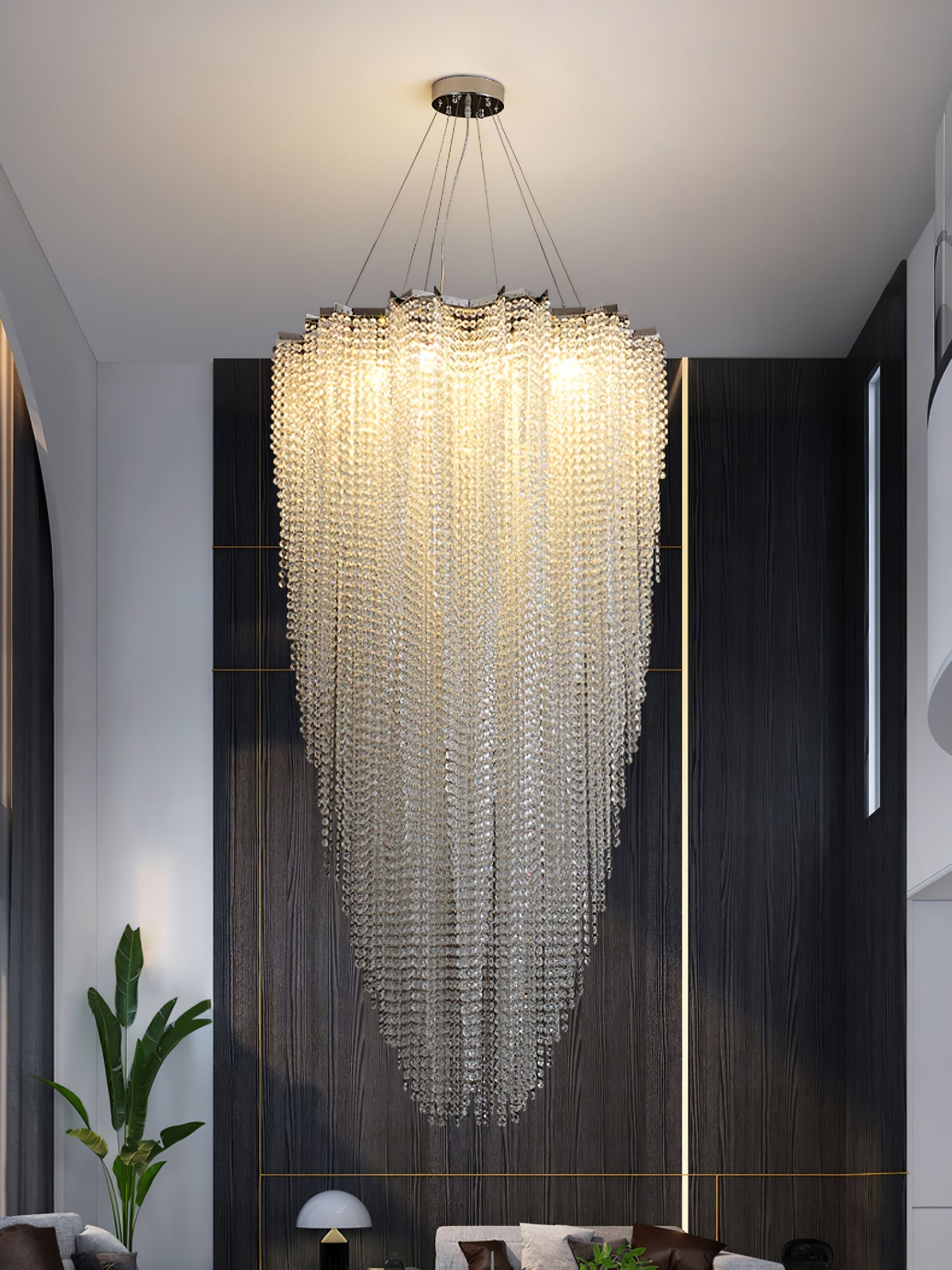 Zashayra Crystal Column Chandelier-Neutral Decor
