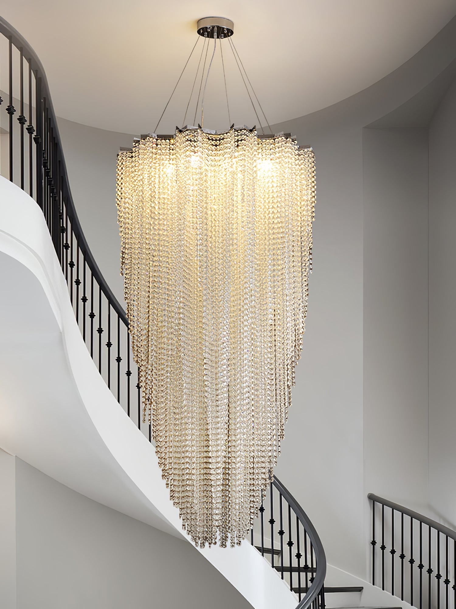 Zashayra Crystal Column Chandelier-Neutral Decor