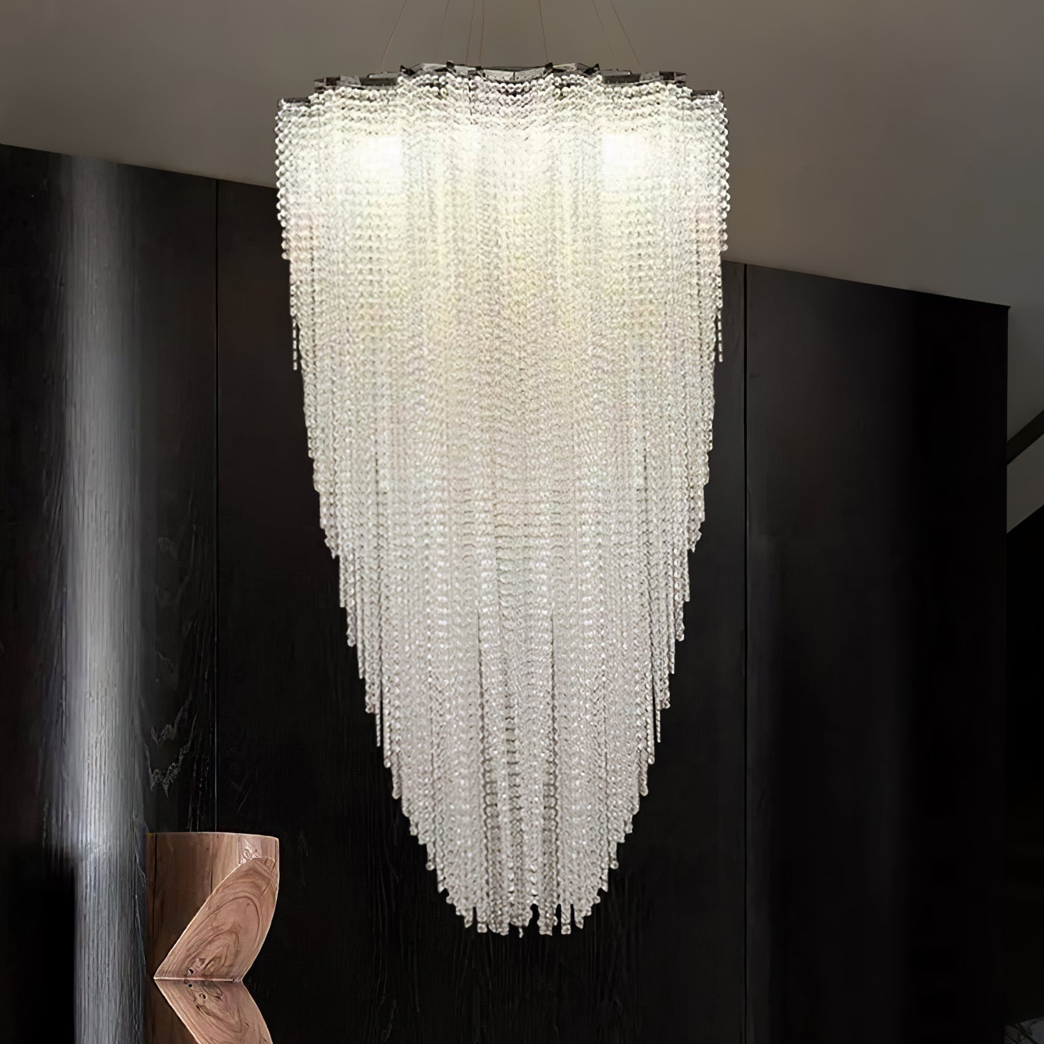 Zashayra Crystal Column Chandelier-Neutral Decor