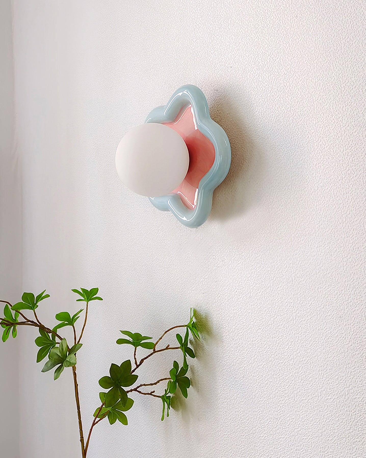 Petani Pink Yellow Flower Wall Light