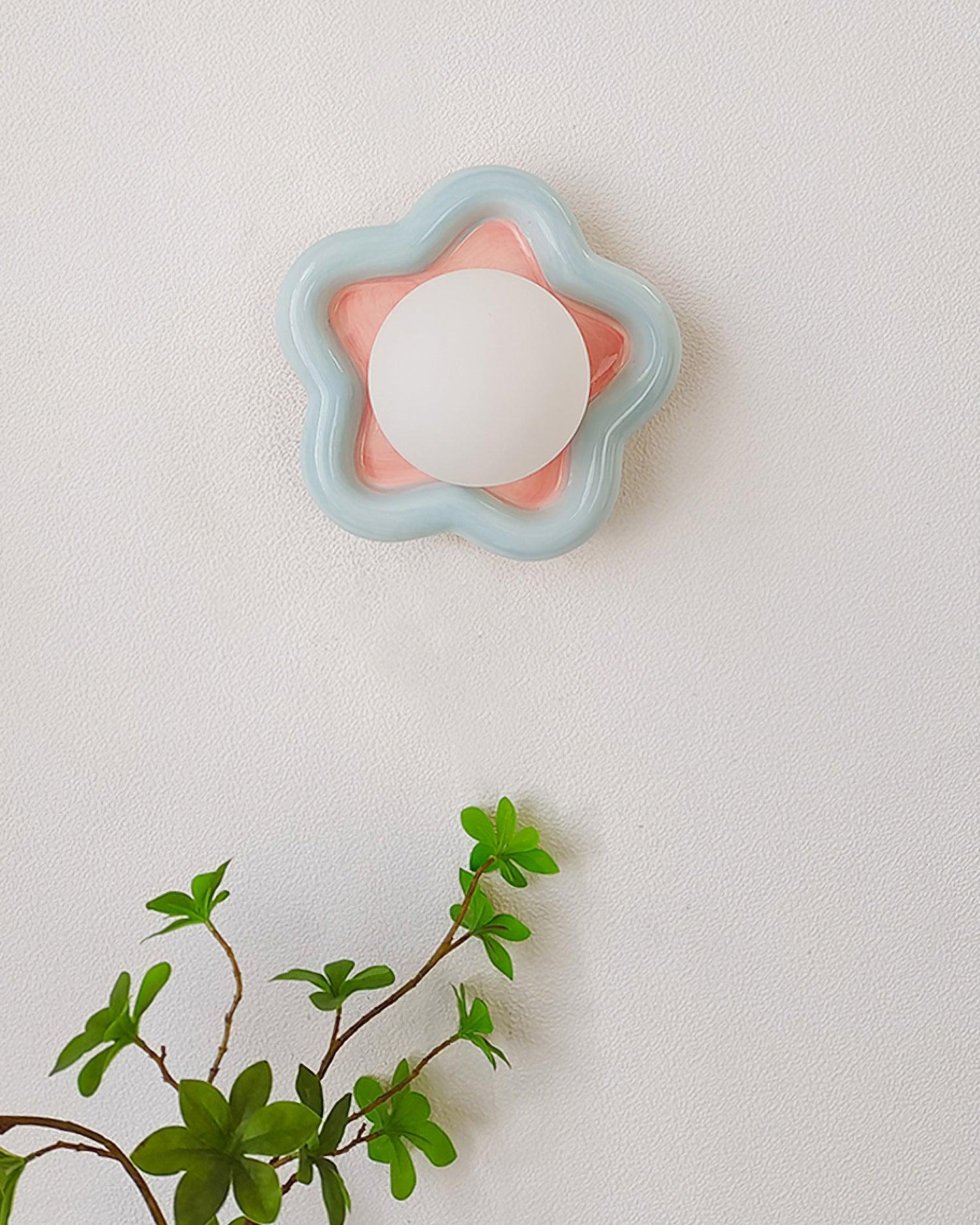 Petani Pink Yellow Flower Wall Light