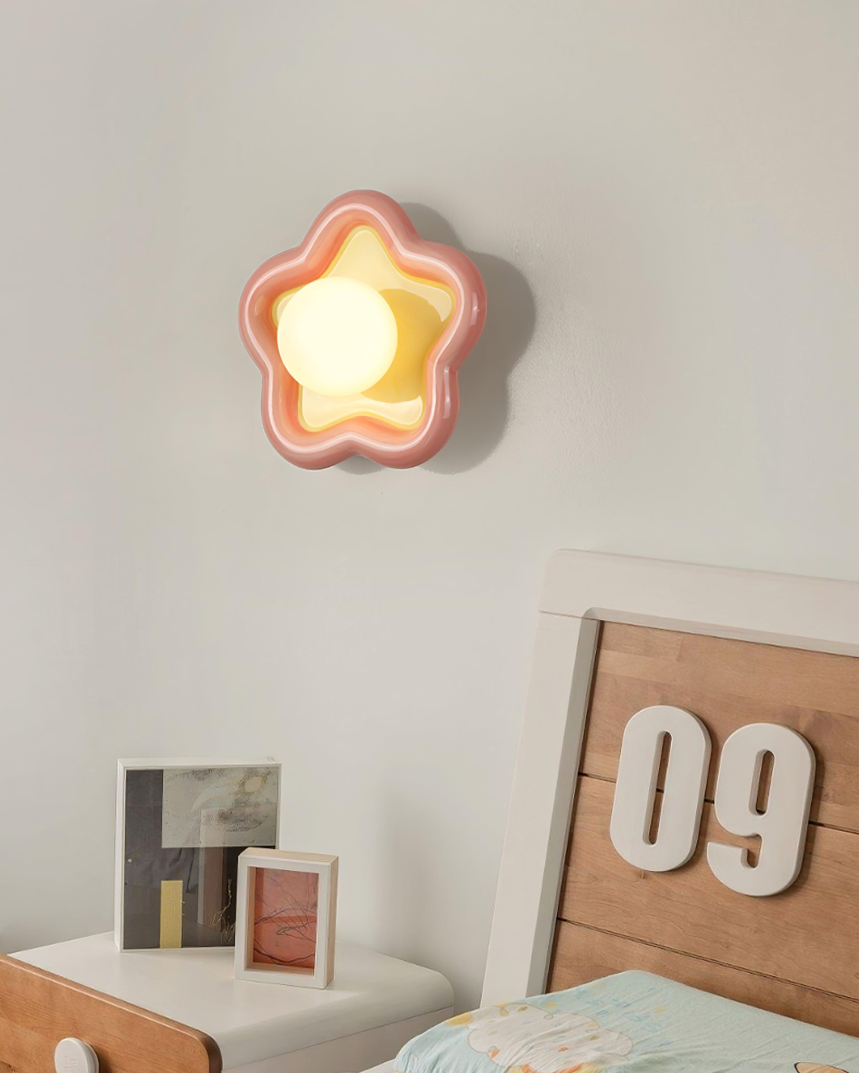 Petani Pink Yellow Flower Wall Light
