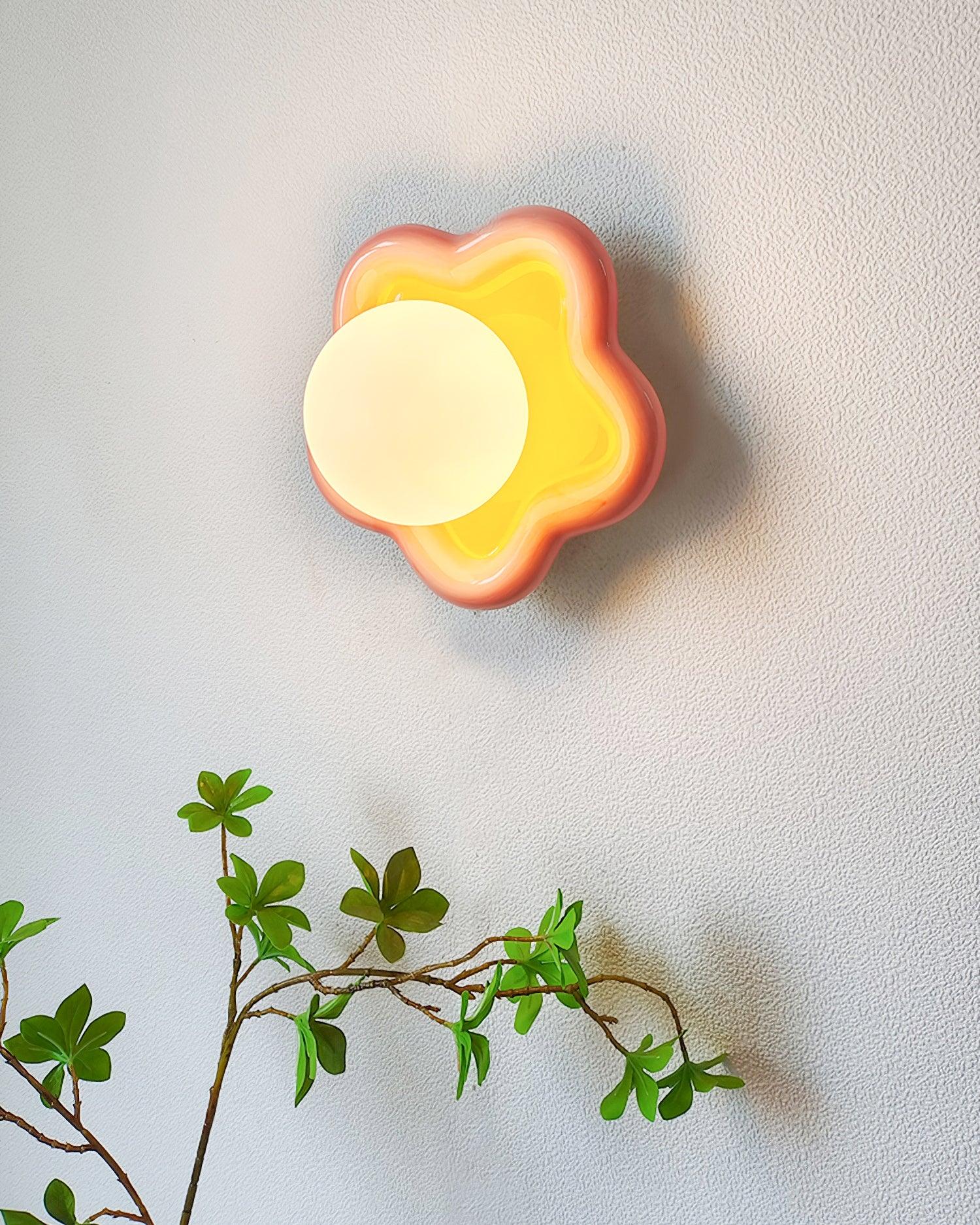 Petani Pink Yellow Flower Wall Light