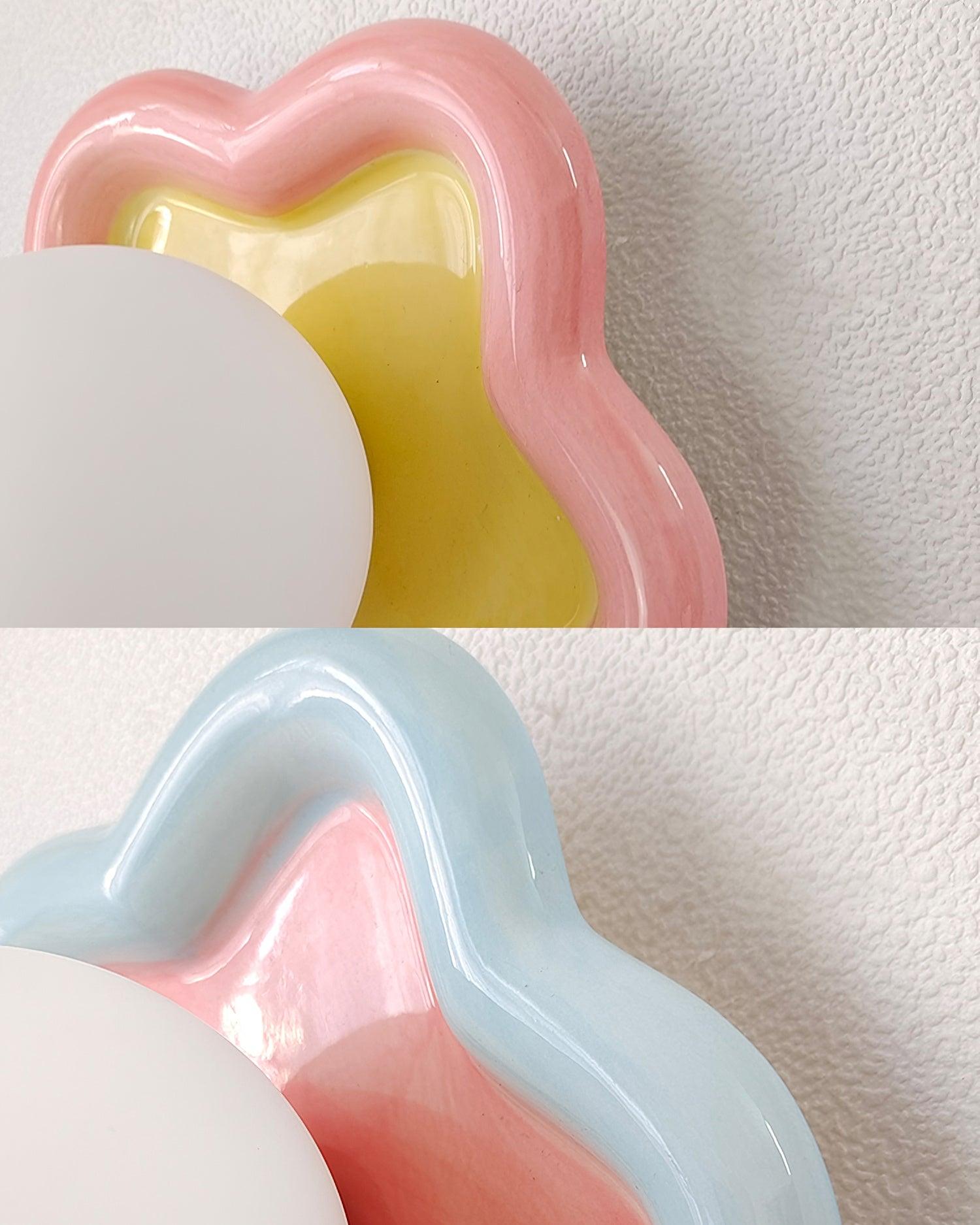 Petani Pink Yellow Flower Wall Light