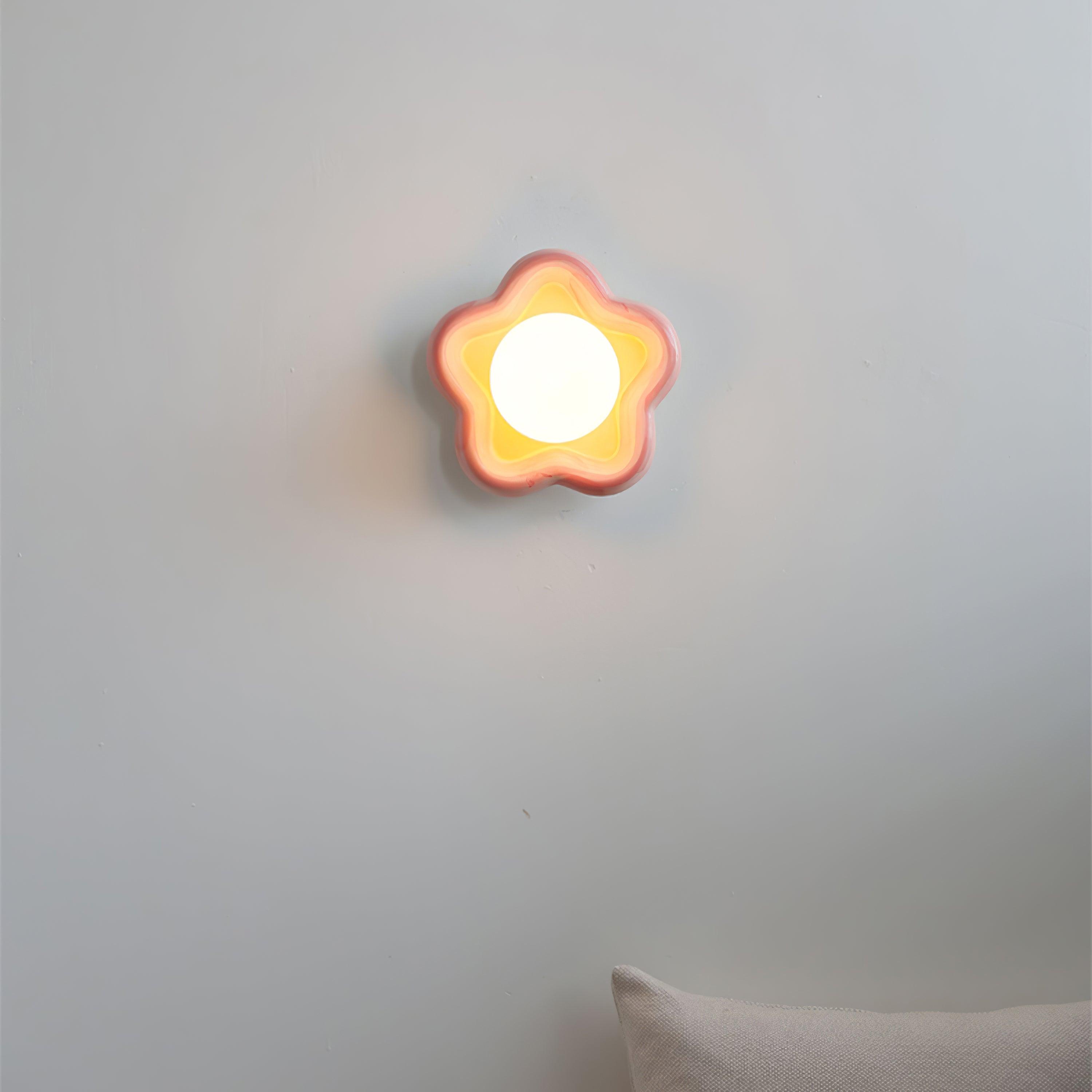 Petani Pink Yellow Flower Wall Light
