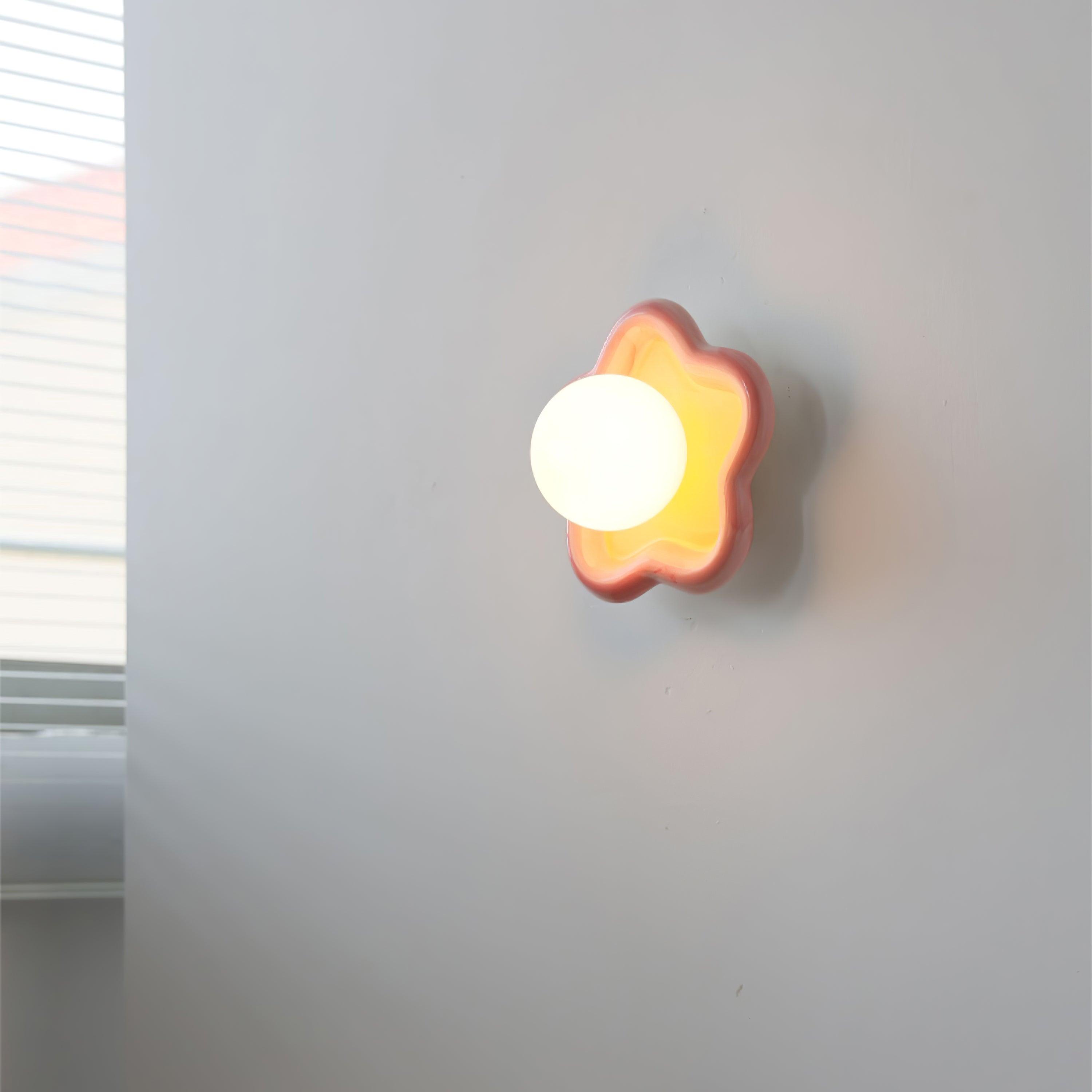 Petani Pink Yellow Flower Wall Light