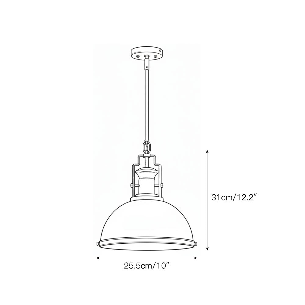 Staub Pendant Lamp in chrome finish, showcasing its reflective surface.