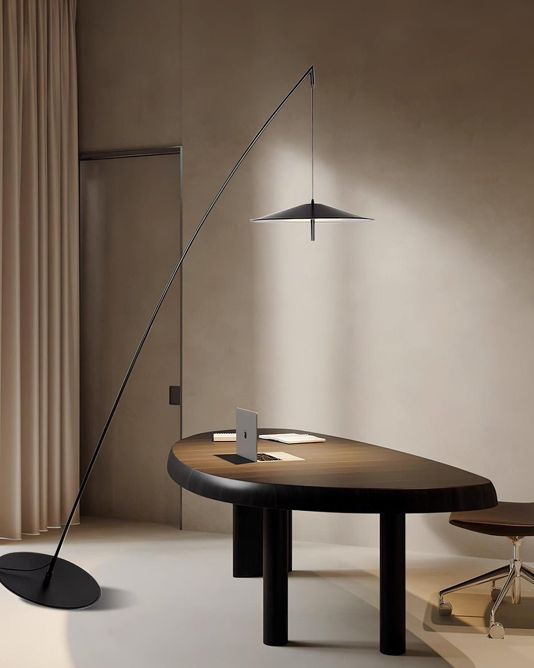 Arcana Black Minimalist Floor Lamp-Neutral Decor