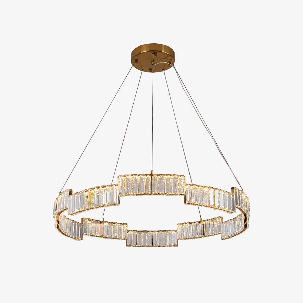 Lustra Chandelier Crystal with Gold Frame-Neutral Decor