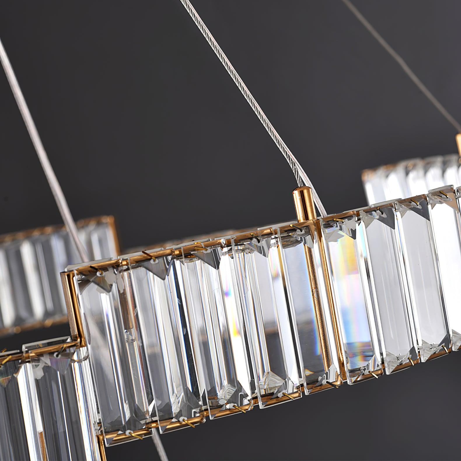Lustra Chandelier Crystal with Gold Frame-Neutral Decor
