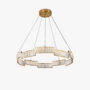 Lustra Chandelier Crystal with Gold Frame-Neutral Decor