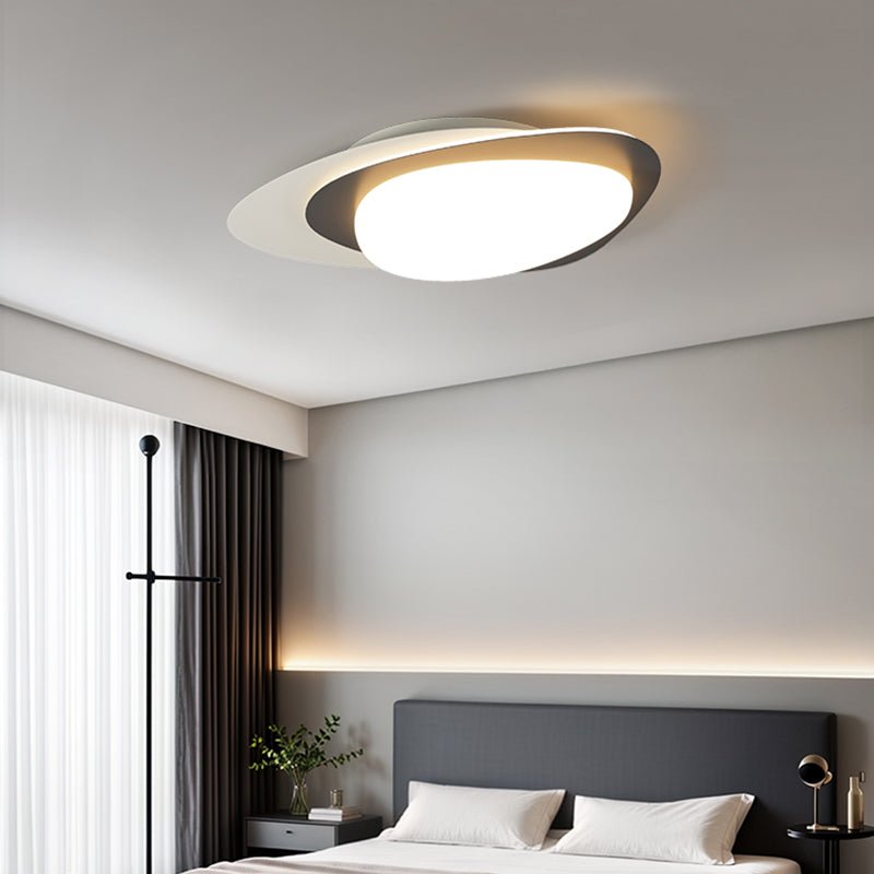 Fuji Ceiling Lamp Walnut Oval Organic LED-Neutral Decor