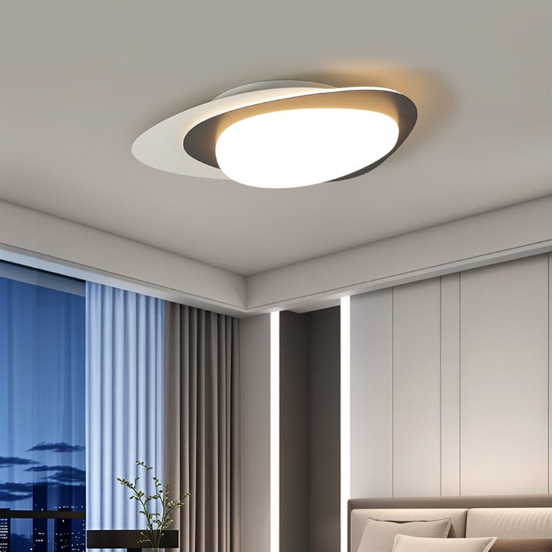 Fuji Ceiling Lamp Walnut Oval Organic LED-Neutral Decor