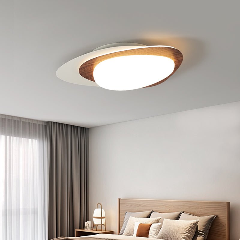 Fuji Ceiling Lamp Walnut Oval Organic LED-Neutral Decor