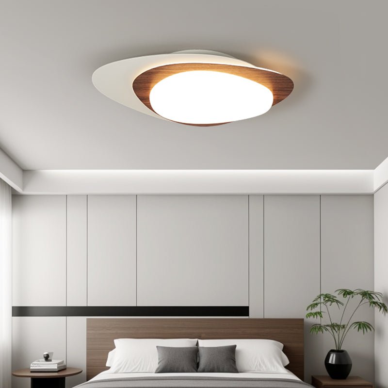 Fuji Ceiling Lamp Walnut Oval Organic LED-Neutral Decor
