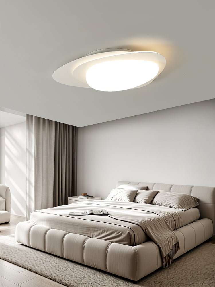 Fuji Ceiling Lamp Walnut Oval Organic LED-Neutral Decor
