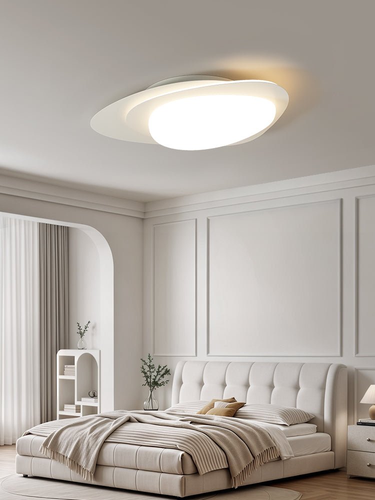 Fuji Ceiling Lamp Walnut Oval Organic LED-Neutral Decor