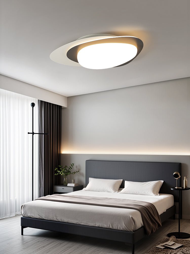 Fuji Ceiling Lamp Walnut Oval Organic LED-Neutral Decor