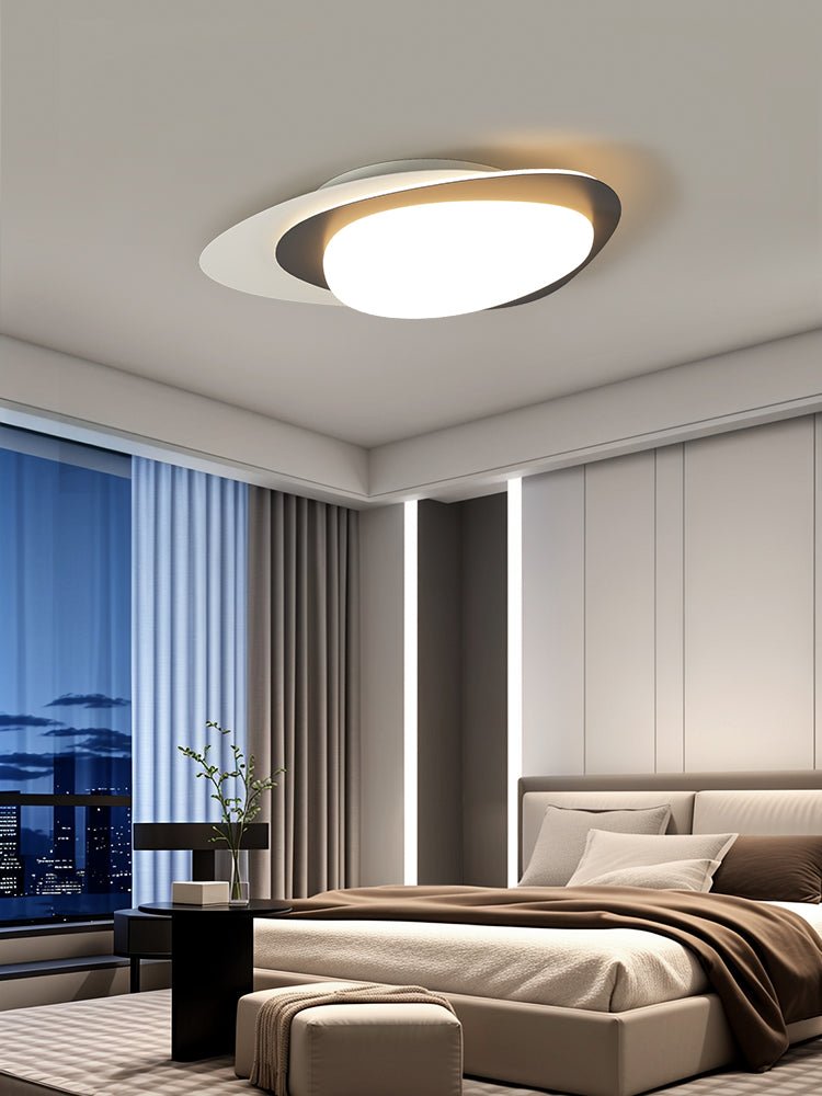Fuji Ceiling Lamp Walnut Oval Organic LED-Neutral Decor