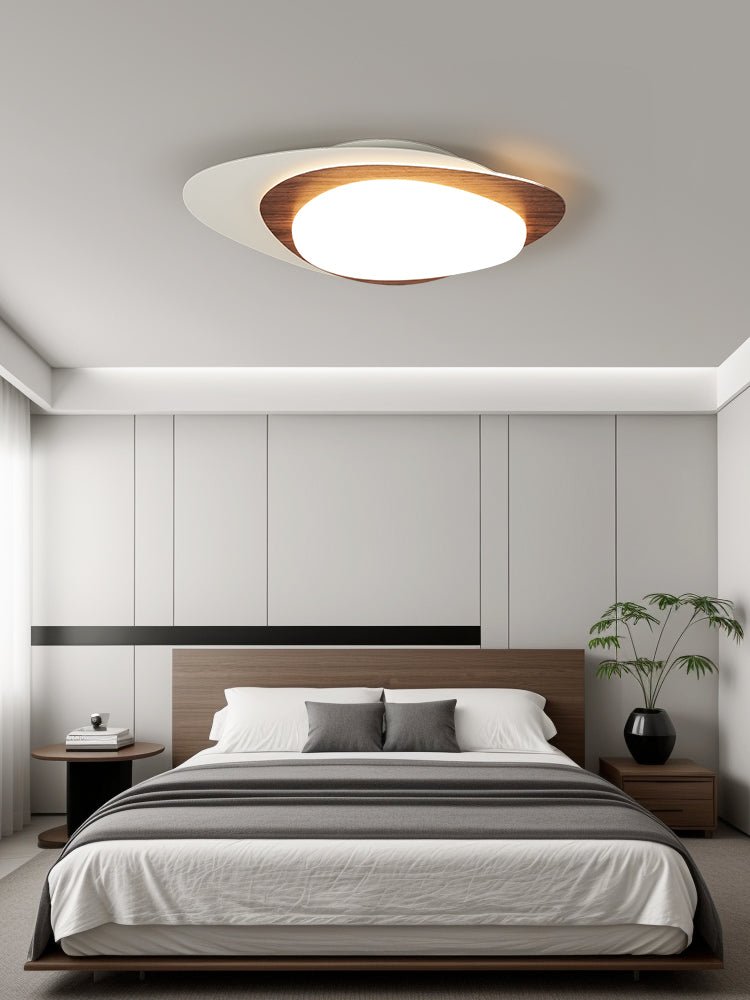 Fuji Ceiling Lamp Walnut Oval Organic LED-Neutral Decor