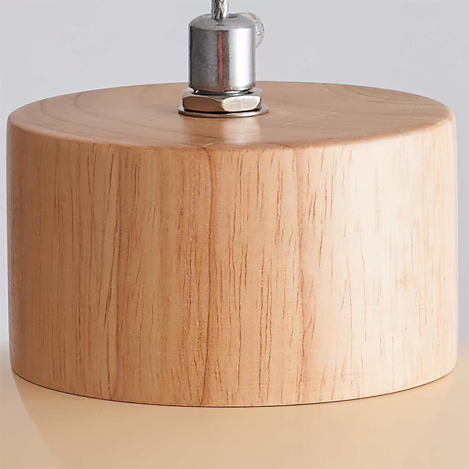 Eloria Pendant Lamp Wood PE Dome Minimalist-Neutral Decor