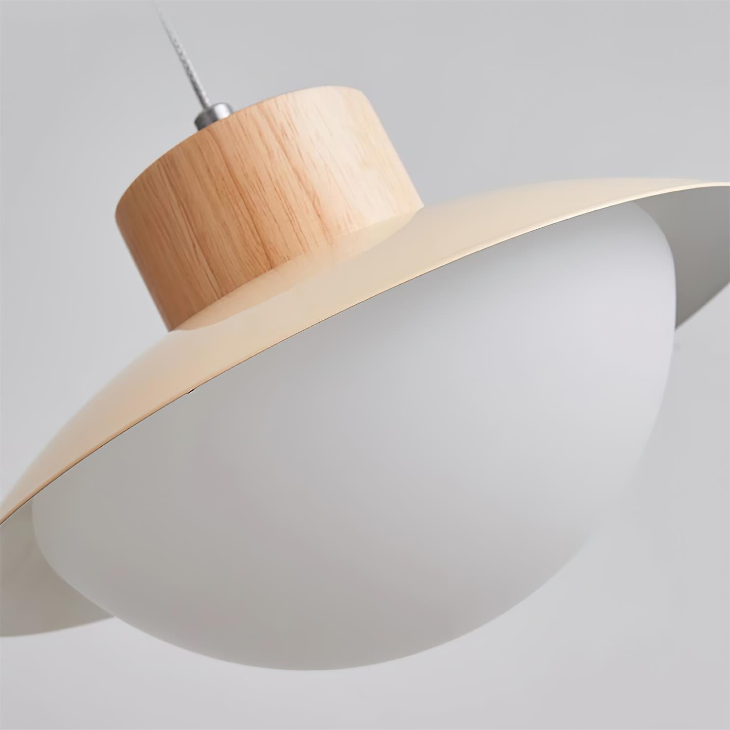 Eloria Pendant Lamp Wood PE Dome Minimalist-Neutral Decor