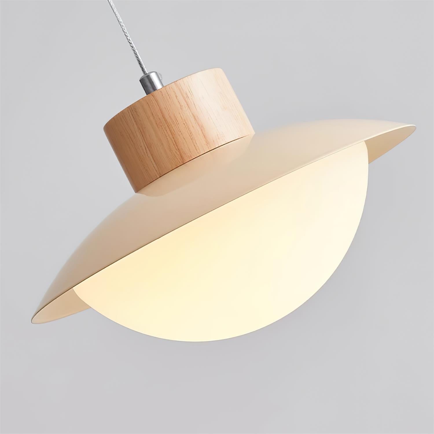 Eloria Pendant Lamp Wood PE Dome Minimalist-Neutral Decor