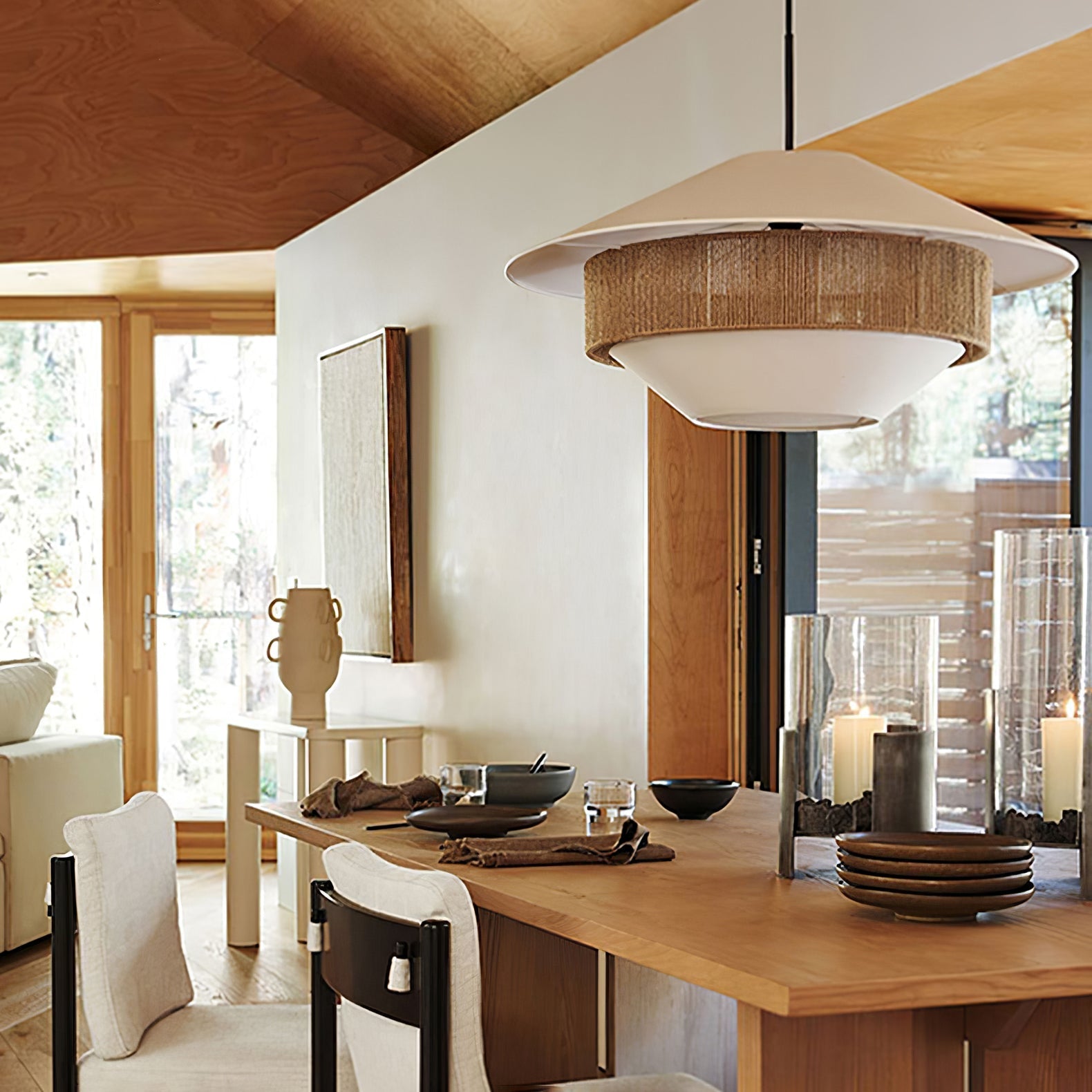 Athrel Modern Fabric Pendant Lamp-Neutral Decor