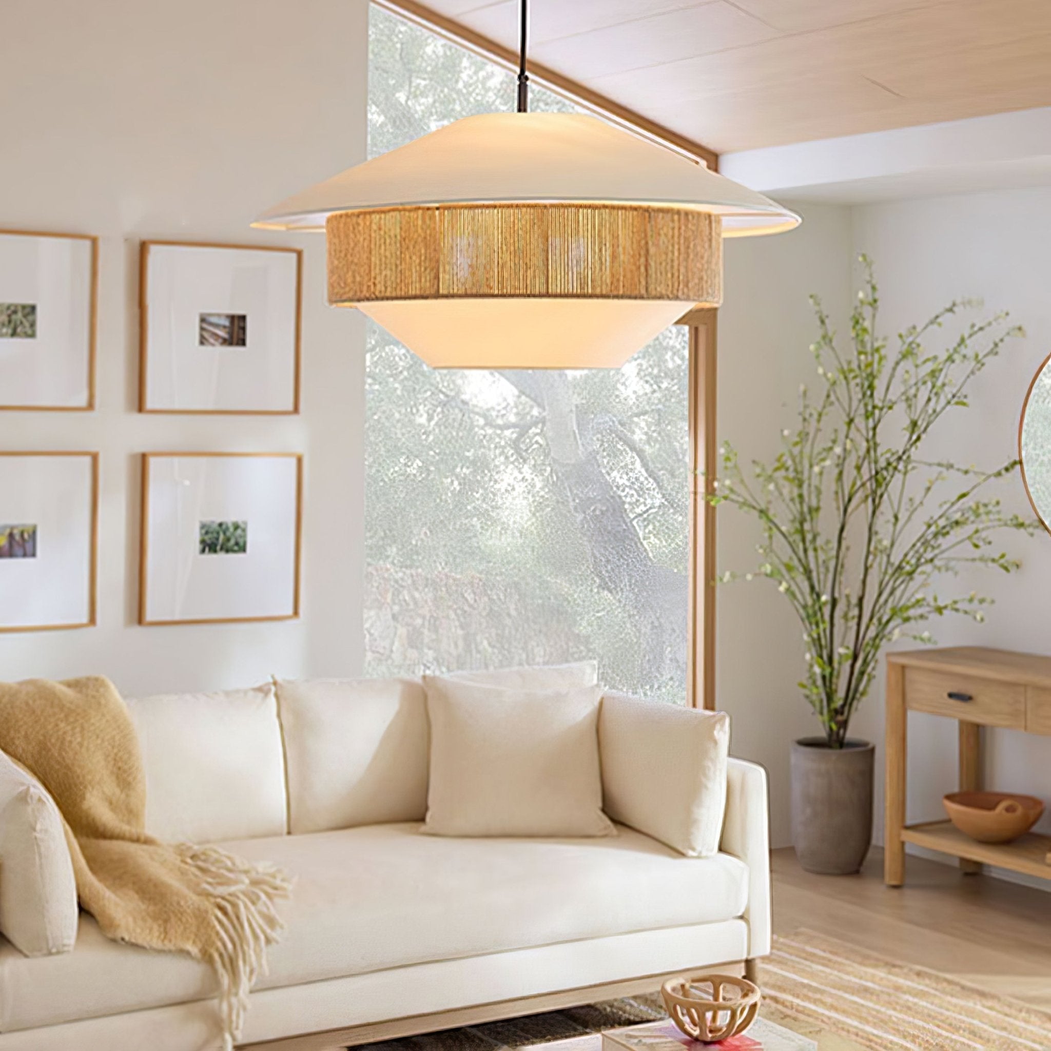 Athrel Modern Fabric Pendant Lamp-Neutral Decor