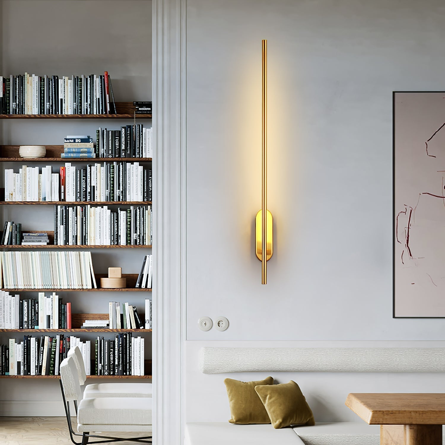 Marissa Stick Shaped Brass Sconce Wall lamp-Neutral Decor