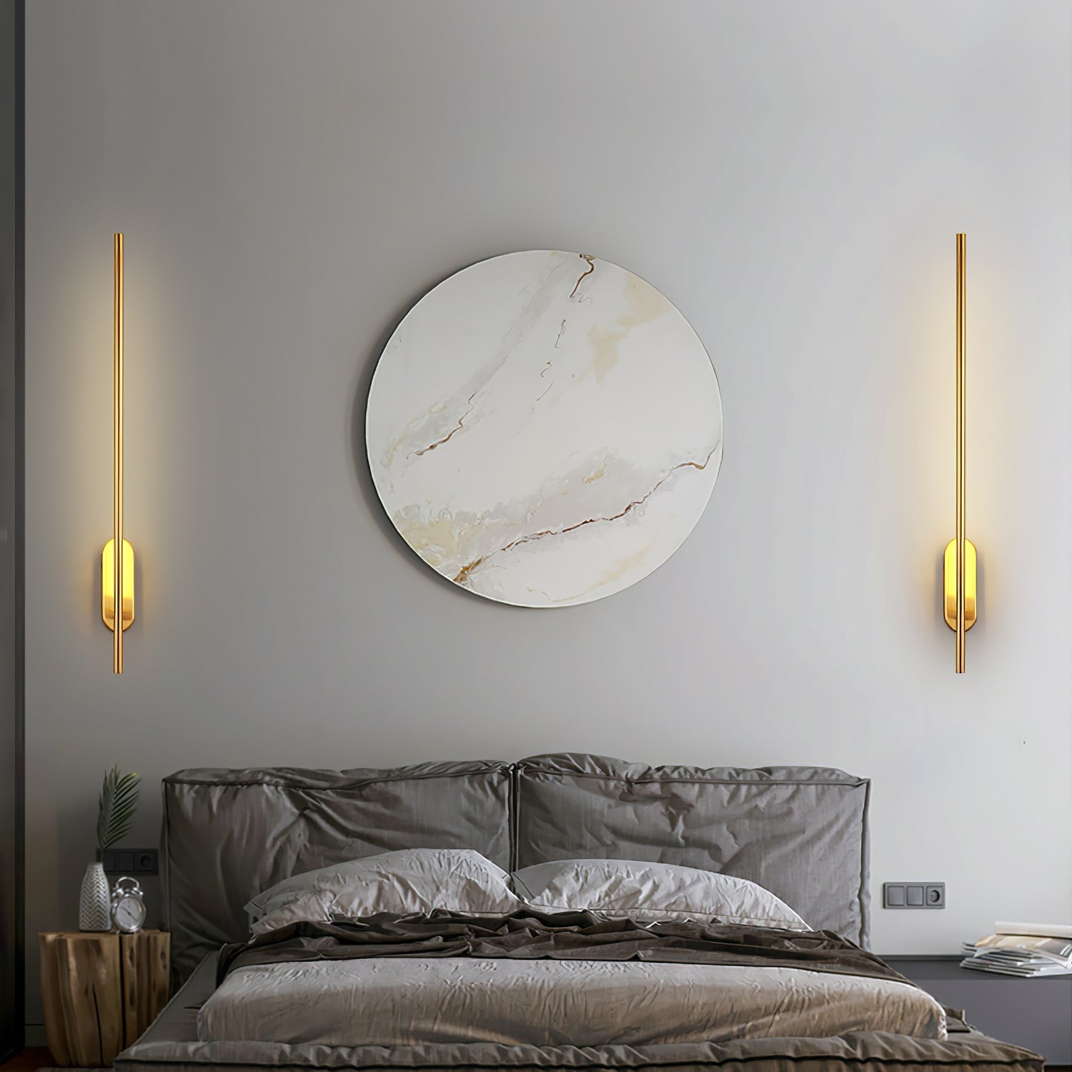 Marissa Stick Shaped Brass Sconce Wall lamp-Neutral Decor