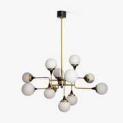 Wasgt Chandelier Stilnovo Brass Black Glass-Neutral Decor