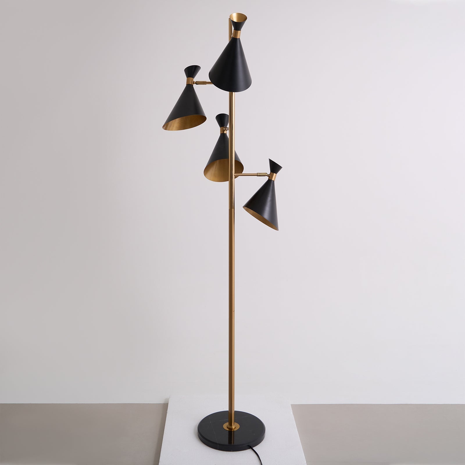 Rolten Gold & Black Marble Floor Lamp-Neutral Decor