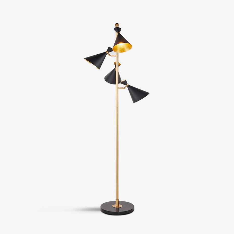 Rolten Gold & Black Marble Floor Lamp-Neutral Decor