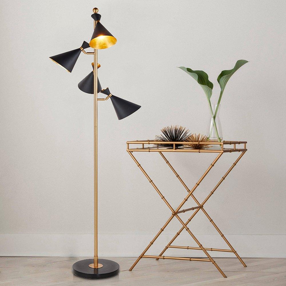 Rolten Gold & Black Marble Floor Lamp-Neutral Decor
