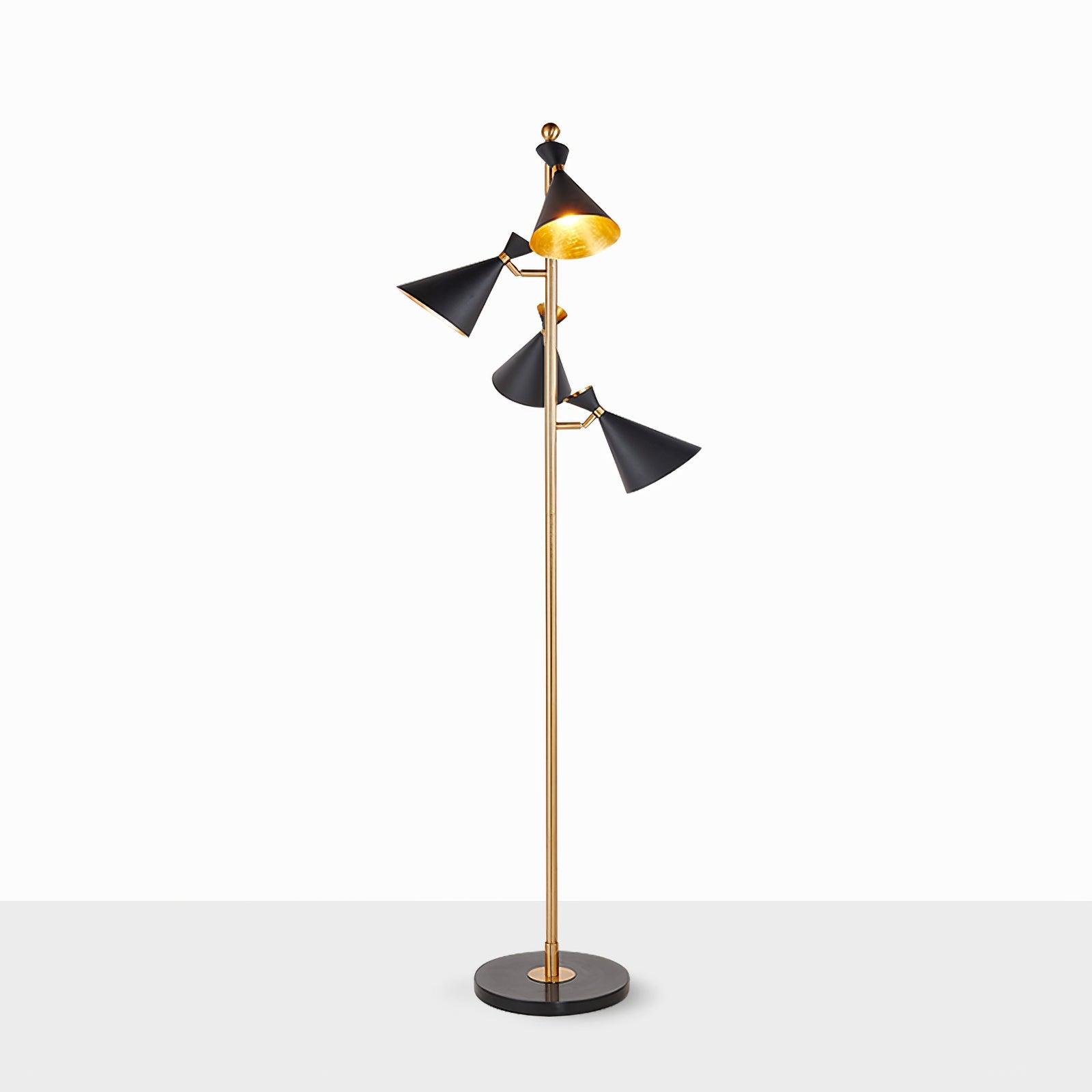 Rolten Gold & Black Marble Floor Lamp-Neutral Decor