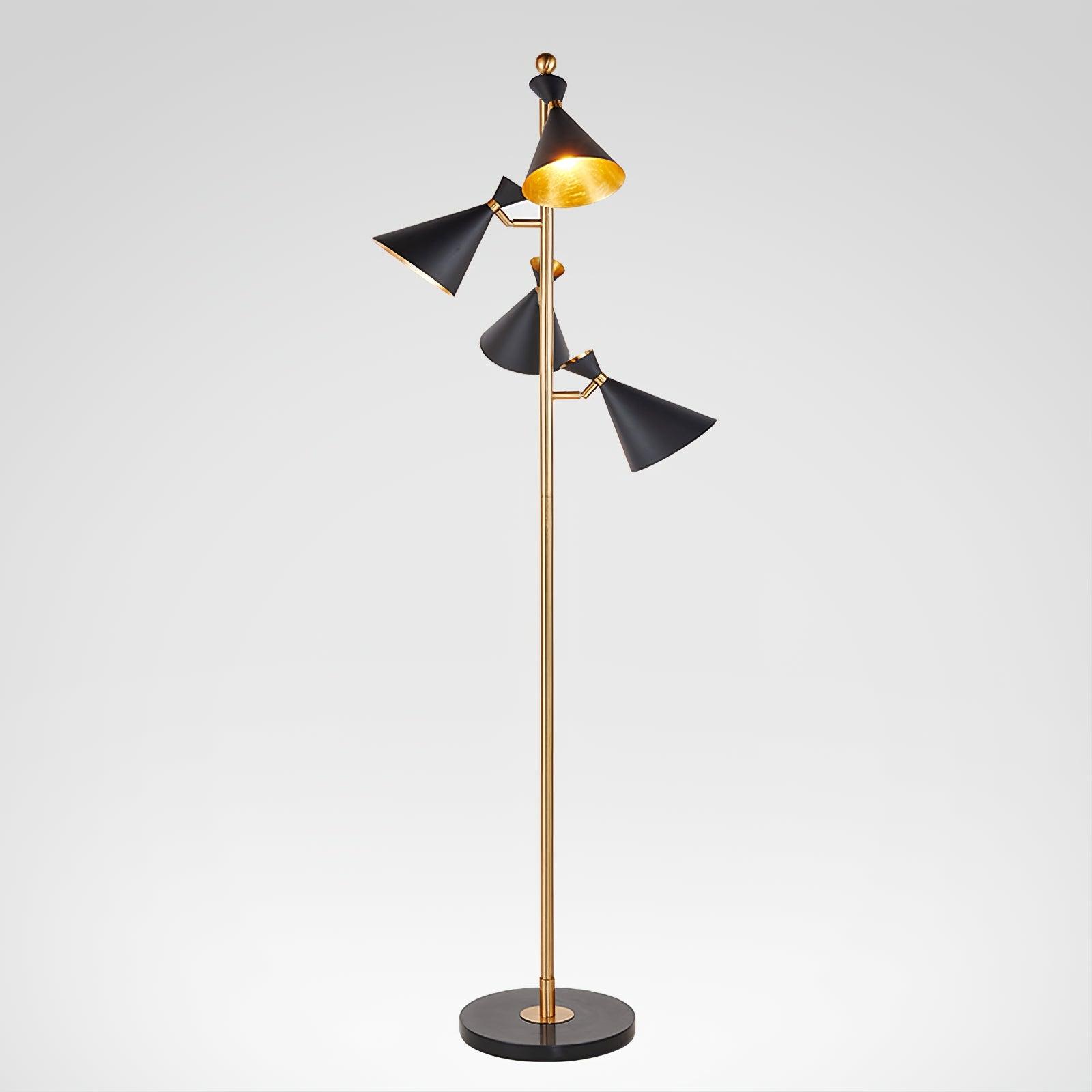 Rolten Gold & Black Marble Floor Lamp-Neutral Decor