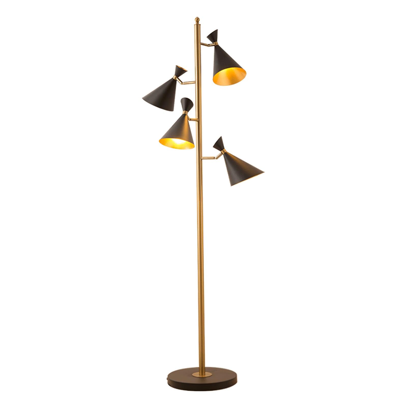 Rolten Gold & Black Marble Floor Lamp-Neutral Decor