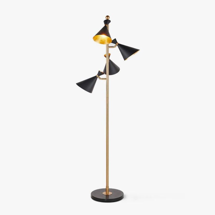 Rolten Gold & Black Marble Floor Lamp-Neutral Decor