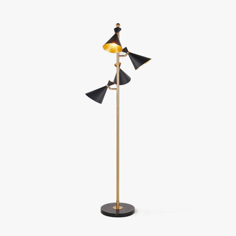 Rolten Gold & Black Marble Floor Lamp-Neutral Decor