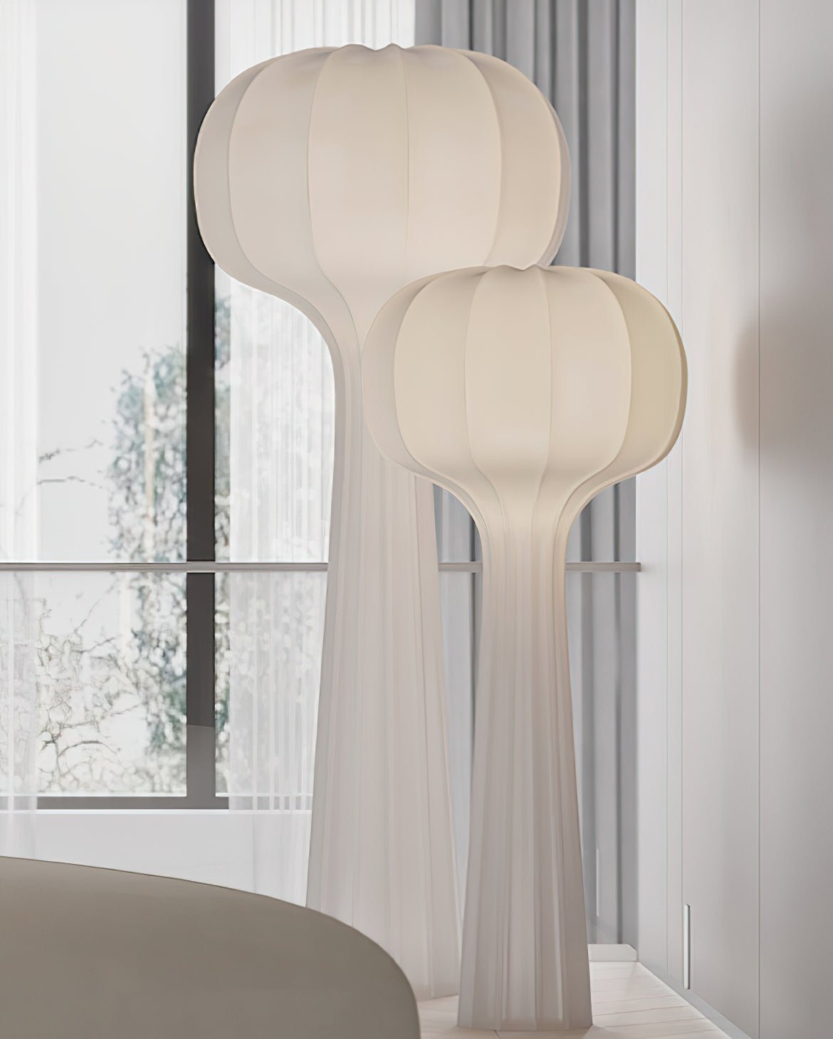 Petal Organic Silk Floor Lamp-Neutral Decor