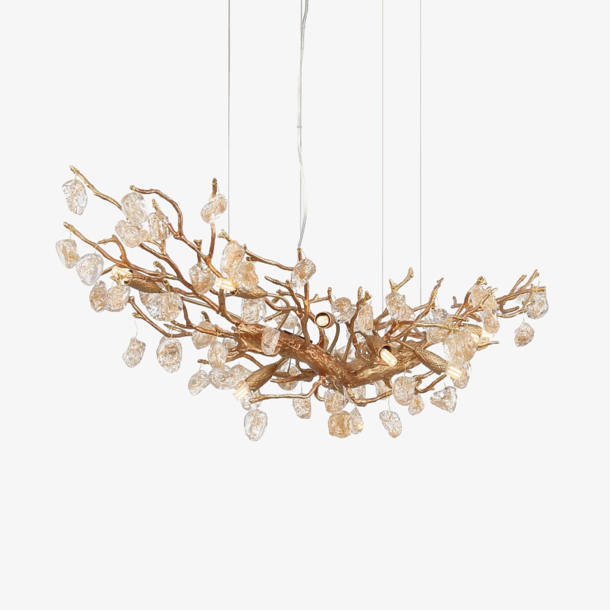 Arborea Brass Branch Crystal Chandelier-Neutral Decor
