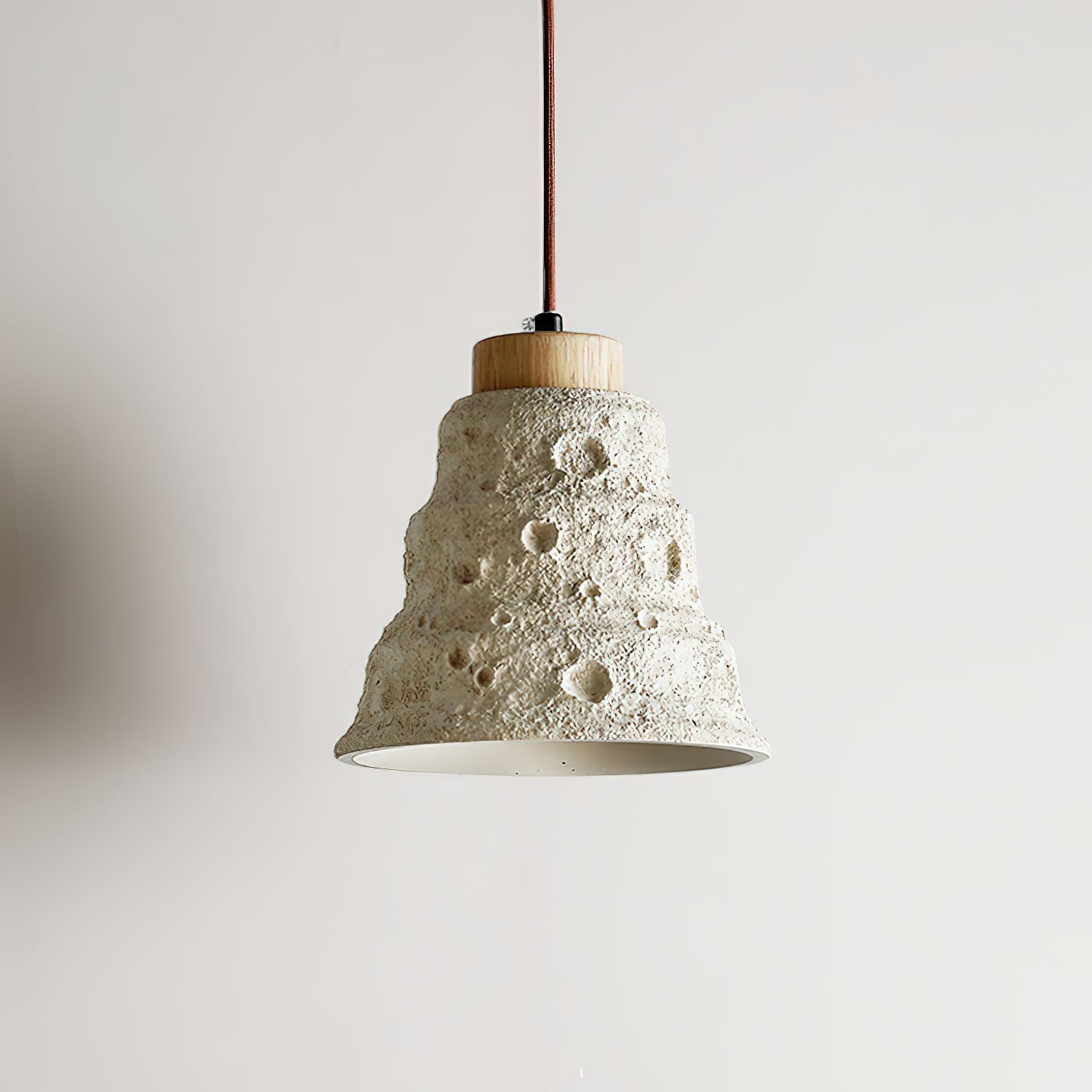 Ilphaeth Nordic Art Bell Stone Wood Pendant Light-Neutral Decor