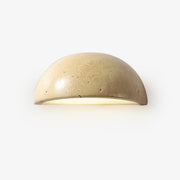 Vethayra Half-Dome Travertine Wall Light-Neutral Decor