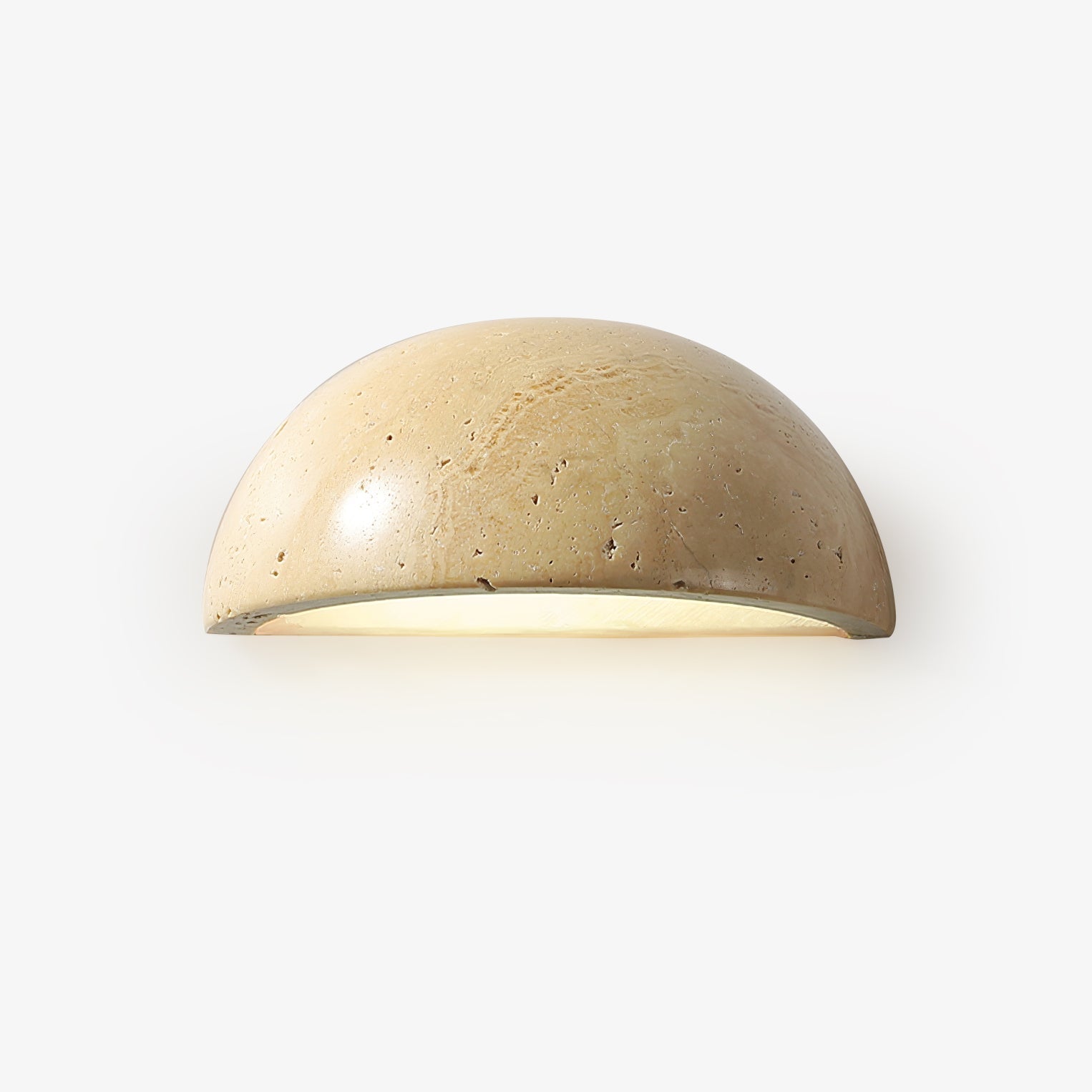 Vethayra Half-Dome Travertine Wall Light-Neutral Decor