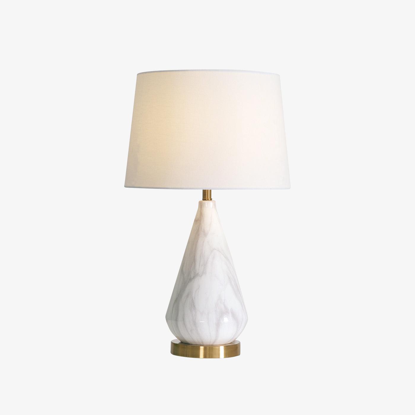 Elysian White & Black Marble Table Lamp-Neutral Decor