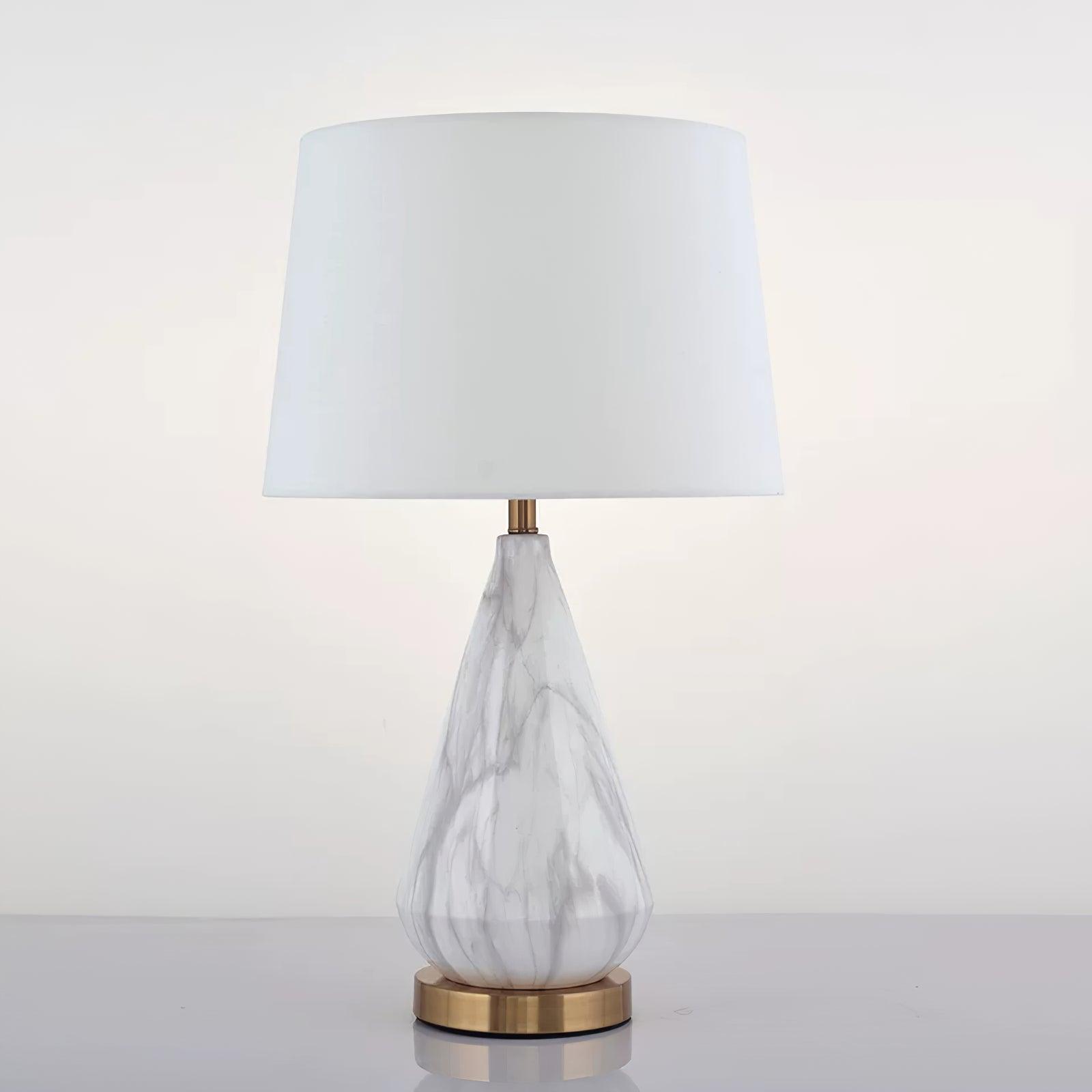 Elysian White & Black Marble Table Lamp-Neutral Decor