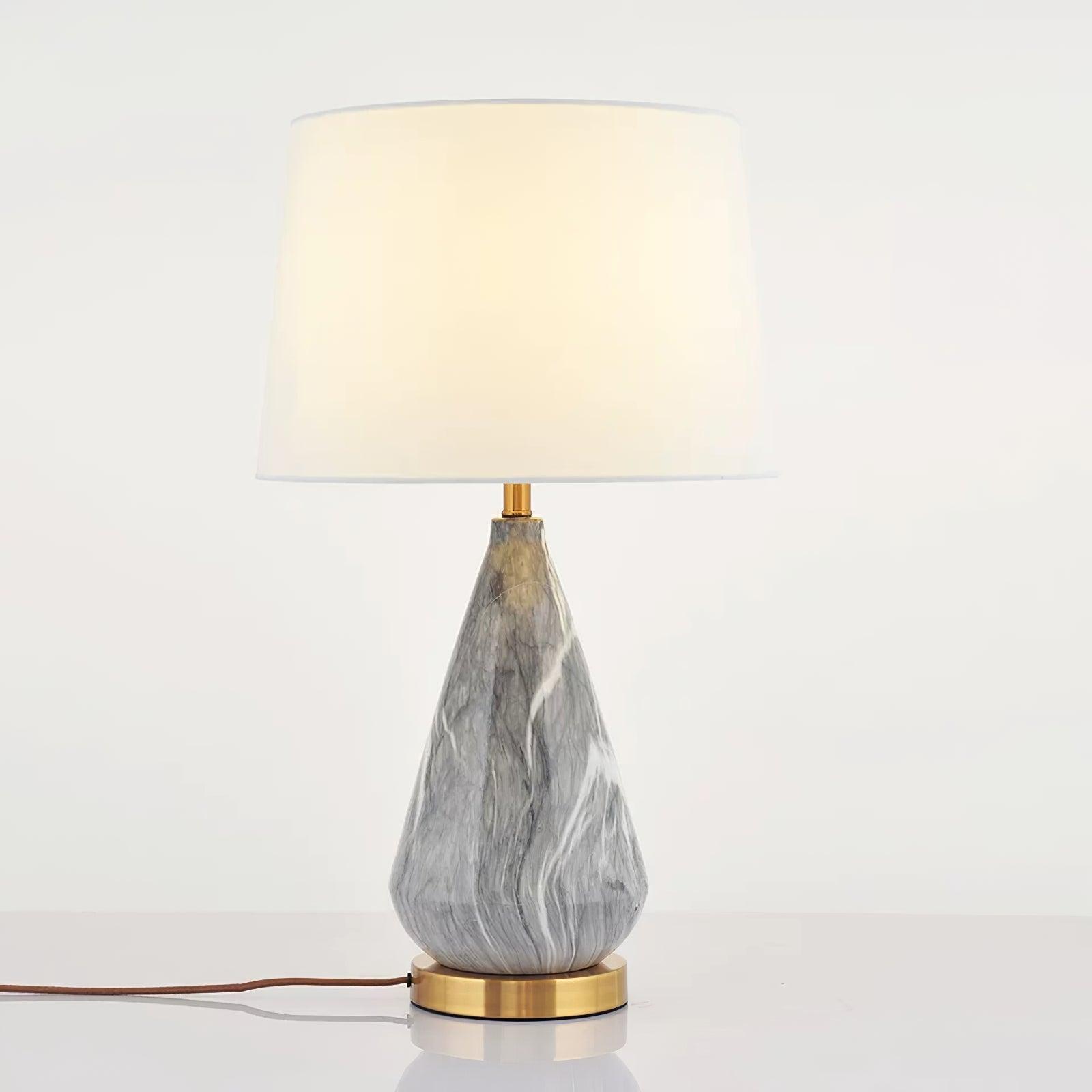 Elysian White & Black Marble Table Lamp-Neutral Decor